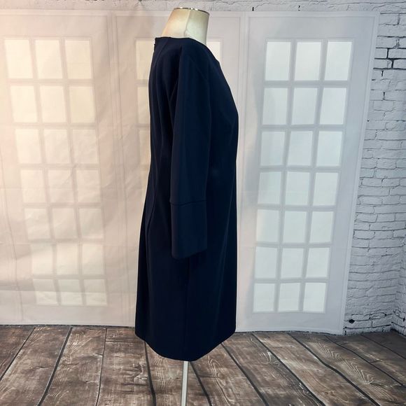 Calvin Klein navy blue long sleeve sheath dress size 14 - Picture 6 of 11